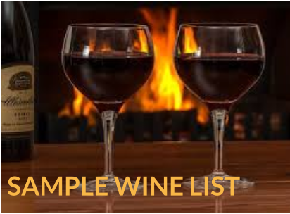 SAMPLE WINE LIST